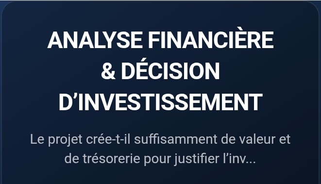 ANALYSE FINANCIÈRE & DÉCISION D’INVESTISSEMENT